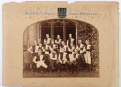 Magdalene College 'Union Fifteen 1884' together with 'Boat Eight 1889': both in arched illuminated