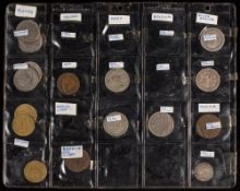 Three sheets of world coins, South Africa and Spain: including 1796 1 reale Spanish.