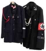 A group of five reproduction German uniforms.