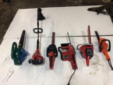 (6) Miscellaneous Garden Tools & Chain Saws
