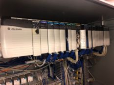 Allen Bradley Logix 5561 PLC, with (4) Servo Drives. (2) Power Supplies, (6) Starters, I/O