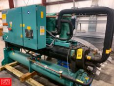 York Skid Mounted Chiller Model YCWL0056SE46XACDT, S/N 11551N65843116, R 410 Refrigerant