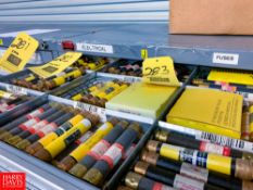 Contents Of 11 Drawers Hubbell Conectors. Breakers, Actio Pak Relay, Etc.