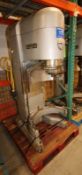 Hobart 140 Quart Dough Mixer, Model V1401, SN 31-1093-625, 5 hp, 1725 rpm, 200V 3 Phase, (Note: Bowl
