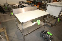 S/S Table with Cutting Board Table Top, Overall Dims.: Aprox. 48