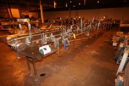 S/S Dual Lane Straight Section of Conveyor, with (2) Baldor 0.5 hp Drives, Aprox. 23' L x 5-1/4