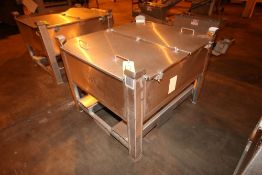 S/S Double Hinge Lid Bins, Aprox. 48-1/2