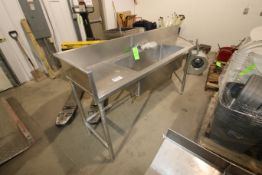 Single Bowl S/S Sink, Overall Dims.: Aprox. 96