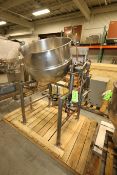 Burkhard Aprox. 70 Gal. S/S Jacketed Tilting Kettle, SN 9466 56N T75, with Pneumatic Tilt, Mounted