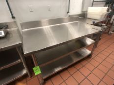S/S Table with Racks S/S Backsplash and Edlund Can Opener, Approx. 60