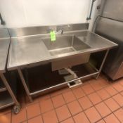 Single-Bowl Sink and S/S Backsplash, Table Approx. Overall Dimensions: 60