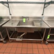 Single-Bowl Sink and S/S Backsplash, Table Approx. Overall Dimensions: 60