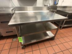 S/S Table with Racks and S/S Backsplash, Approx. 48