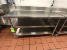 S/S Table with Racks and S/S Backsplash, Approx. 60