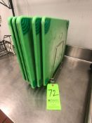 (6) Green Plastic Cutting Boards with Drying Rack, Approx. 20