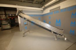 S/S Incline Conveyor with Cleated Rubber Belt, Cleat Spacing: Aprox. 11-1/2