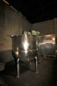 PPPE 650 Gal. Jacketed S/S Kettle, S/N 1H3210Z0Z708, with S/S Bridge Agitator with 7.5 hp / 1755