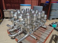 (26) Tri Clover Series 361 Air Valves in Cluster on Ceiling: 2.5