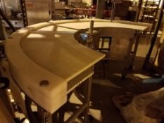 KOFAB Smooth 180 Degree Curve Belt Conveyor, White Belt Mat Conveyor (Located in Sioux Falls)