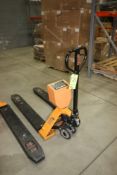 Uline 5,000 lb. Capacity Hydraulic Scale Pallet Jack, M/N H-1679, S/N 6925063009, with Aprox. 48