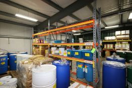 Warehouse Shelving Units, Includes (1) Unit with (4) Shelves, with (3) Aprox. 10' H Uprights & (8)