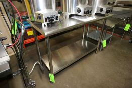 S/S Tables with Bottom S/S Shelves, Overall Dims.: Aprox. 48