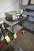 S/S Tables, with Bottom S/S Shelves, (1) Mounted on Casters, Overall Dims.: Aprox. 24