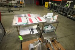 S/S Tables with Bottom S/S Shelves, Overall Dims.: 1-Aprox. 36