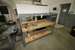 Shop Table with Bottom & Top Shelf, with 110 Volt Electrical Outlets, Overall Dims.: Aprox. 72