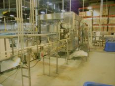 Single File Conveyor, All S/S, 23' Straight (Runs through filler capper)