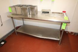 S/S Table with S/S Bottom Shelf, Overall Dims.: Aprox. 71