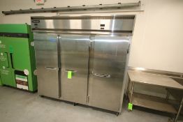 Continental Triple Door S/S Refrigerator, Mounted on Casters, Overall Dims.: Aprox. 84