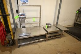 S/S Scale Table, with Fork Inserts, Overall Dims.: Aprox. 95-1/2