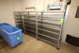 S/S Portable Shelving Units, with (4) S/S Shelves, Mounted on Casters, Overall Dims.: Aprox. 45-1/2
