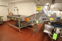 S/S Incline Conveyor with S/S Hopper, with S/S Mesh Belt with S/S Cleats, Belt Width: Aprox. 18