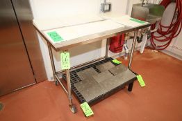 S/S Tables, Mounted on Casters, Overall Dims.: Aprox. 48