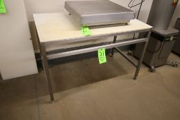 S/S Cutting Table, with Cutting Board Type Table Top Surface, Overall Dims.: Aprox. 46-1/2