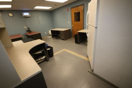 Contents of Front Downstairs Offices, Includes (3) Desks, (1) Refrigerator, (2) Desk with Cubical