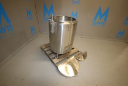 Aprox. 50 Gal. S/S Jacketed Vertical Tank, with Slope Bottom, Mounted on S/S Legs, Tank Dims.: