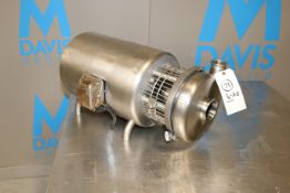 Tri-Clover Aprox. 10 hp S/S Centrifugal Pump, with Aprox. 3