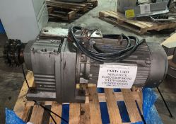 50HP Drive Motor Combo. SEW Eurodrive. Reconditioned. 230/460v. 118/59 amp. 1760 rpm. Reducer 1760