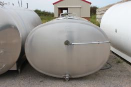 DE LAVAL ALL S/S HORRIZONTAL MILK STORAGE TANK (LOCATED IN MIO, MICHIGAN)
