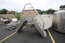 S/S Step Over Platform with Stairs & Hand Rails, Overall Dims.: Aprox. 110