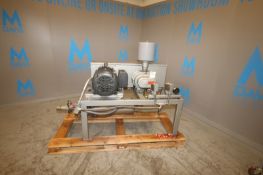 Sutorbilt 15 hp Rotary Positve Blower, M/N 5M-F, S/N 272078, with Baldor 1760 RPM Motor, 208-230/460