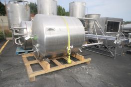 Aprox. 1,000 Gal. S/S Tank, Dome Top Cone Bottom, with Hinge Top Door, Dual S/S CIP Sprayball, S/S