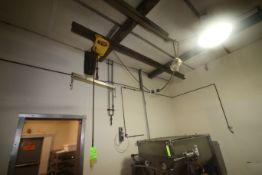 Budgit 1 Ton Electric Hoist, with Cross Beam, with (1) S/S Hook Attachment, with Hand Controller (