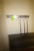 S/S Pitch Forks with Wall Mounted S/S Rack, Pitch Forks Aprox. 44