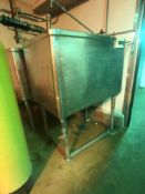 Aprox. 280 Gal. S/S Single Wall Rectangular Tank, Mounted on S/S Legs (Located on 1st Floor--