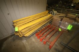 Lot of Assorted Pallet Racking Parts, with (1) Upright & Assorted Cross Beams, Aprox. 111