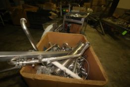 Large Assortment of Misc.S/S Thread Type Fittings, Conveyor Sections with Missing Parts, S/S Piping,